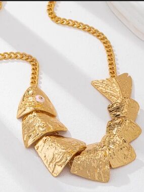 Gold Statement Fish Necklace - Chunky Women's Jewelry